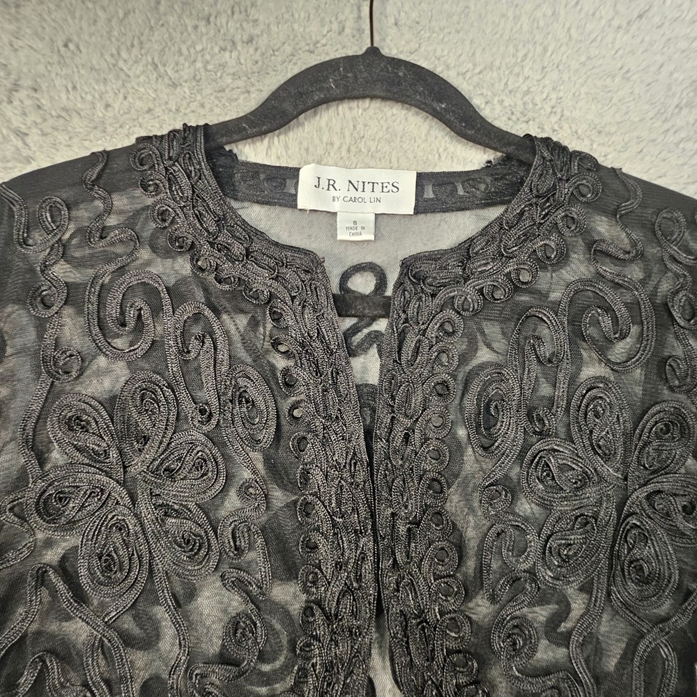 JR Nites By Carol Lin Bolero Jacket Womens S Sheer Whimsigoth Ornate‎ Fairygoth - Picture 3 of 14